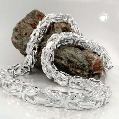 Königsketten Kollektion 8x8mm in Hochglanz poliert in Sterling Silber bei Juweson