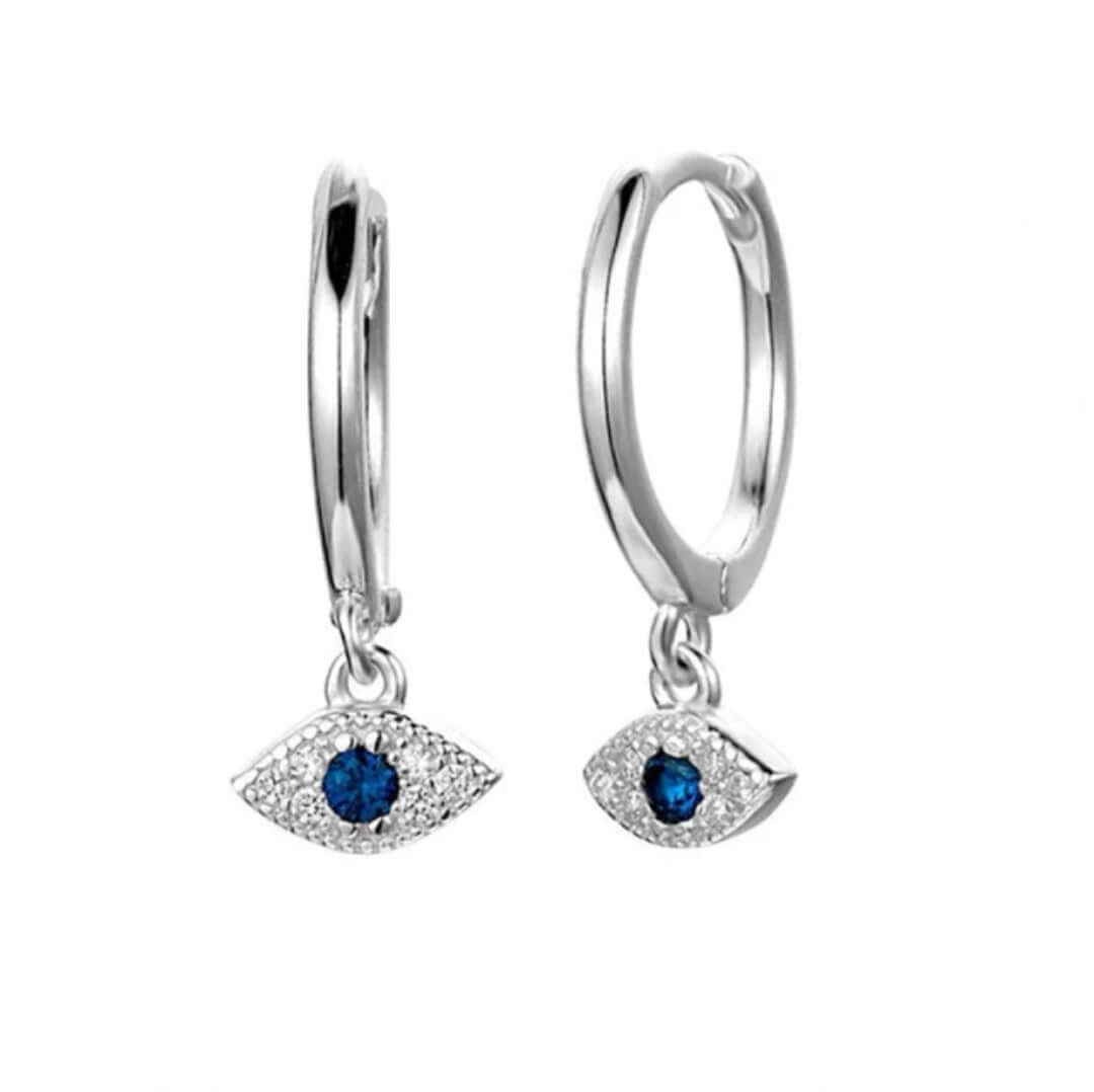 Ohrringe Creole Evil Eye in Silber bei Juweson erhältlich 