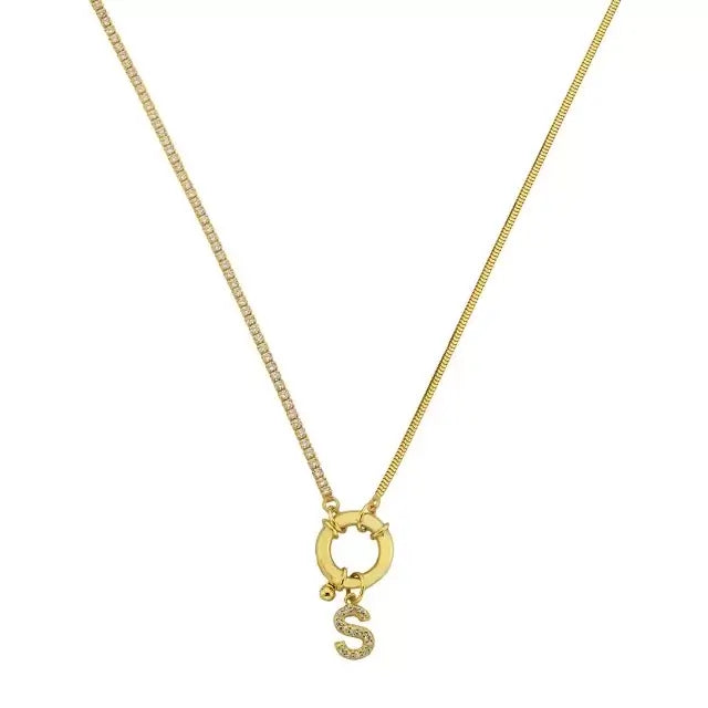 Chain Design Italia Style Iced Buchstabe Zirkonia