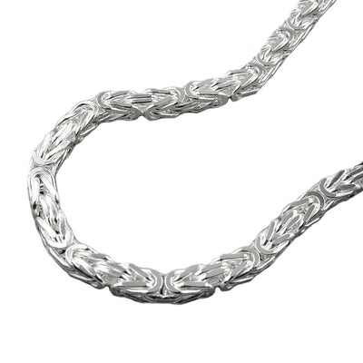 Armband ca.3mm Königskette vierkant glänzend Silber 925 19cm