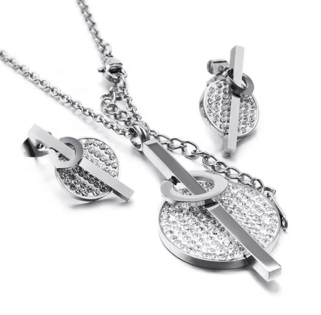 Schmuck Set Round  Halskette und Ohrringe